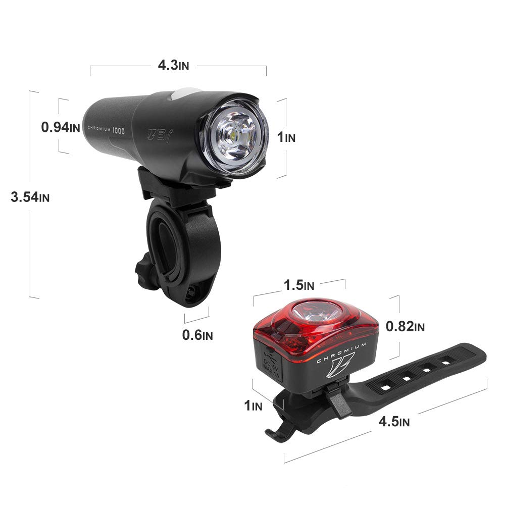 BV Bike Lights, Super Bright with 5 LED Bike Headlight & 3 LED Rear, Bike Lights for Night Riding with Quick-Release, Waterproof Bicycle Light Set, Bike Accessories, Bicycle Accessories, Flashlight