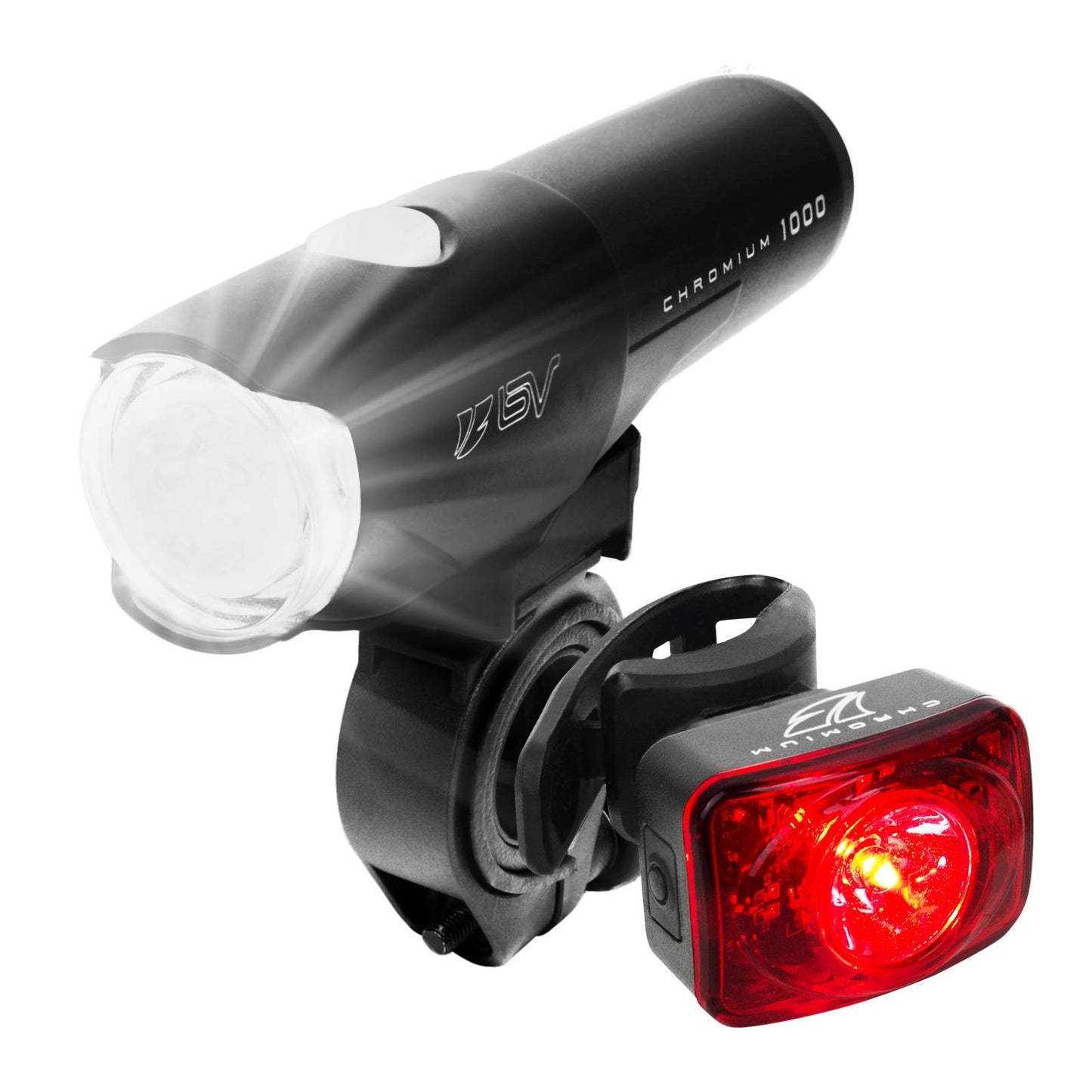 BV Bike Lights, Super Bright with 5 LED Bike Headlight & 3 LED Rear, Bike Lights for Night Riding with Quick-Release, Waterproof Bicycle Light Set, Bike Accessories, Bicycle Accessories, Flashlight