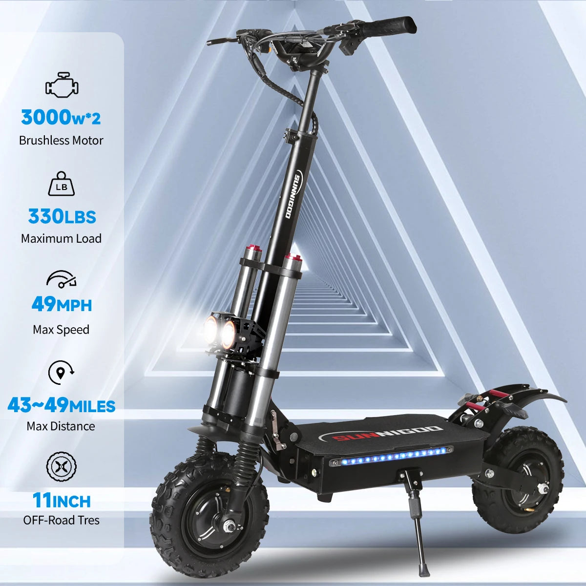 Off-Road Electric Scooter Dual Hub 6000w Escooter Foldable Electric Scooters 60V 38Ah Dual Motor 49MPH 43-49Miles Long Range