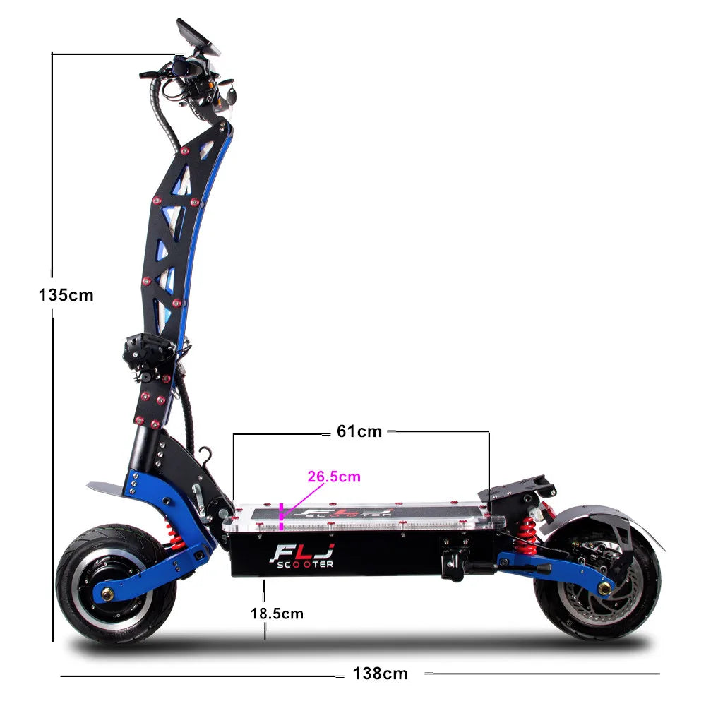 FLJ SK3 pro 72V 7000W E Scooter and 60v/6000wv Strong power 11inch Dual engines E Bike foldable top design Electric Scooter