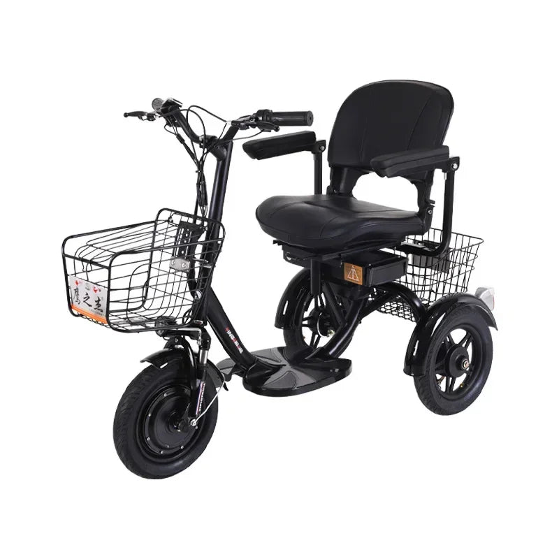 Electric Tricycle With Armrest Mobility Scooter Handicapped With Basket Elderly Mini Small Adult 3Wheel Leisure Electric Scooter