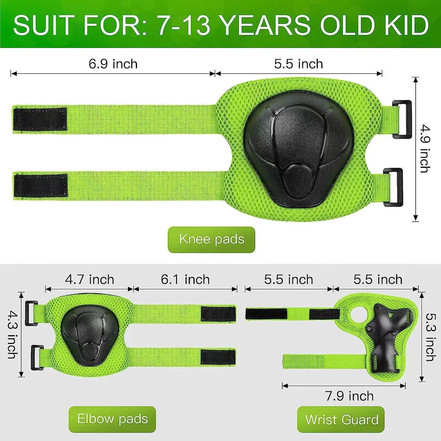 6pcs Protective Gears Set for Kids Children Knee Pad Elbow Pads Wrist Guards Child Safety Protector Kit for Cycling Bike Skating