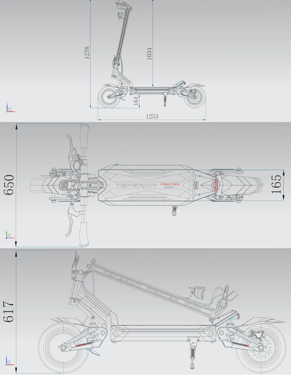 Original Teverun Fighter Mini Pro 60V 25Ah Samsang Battery APP Smart BMS Dual Motor 2000W 65km/h 10Inch Electric Scooter