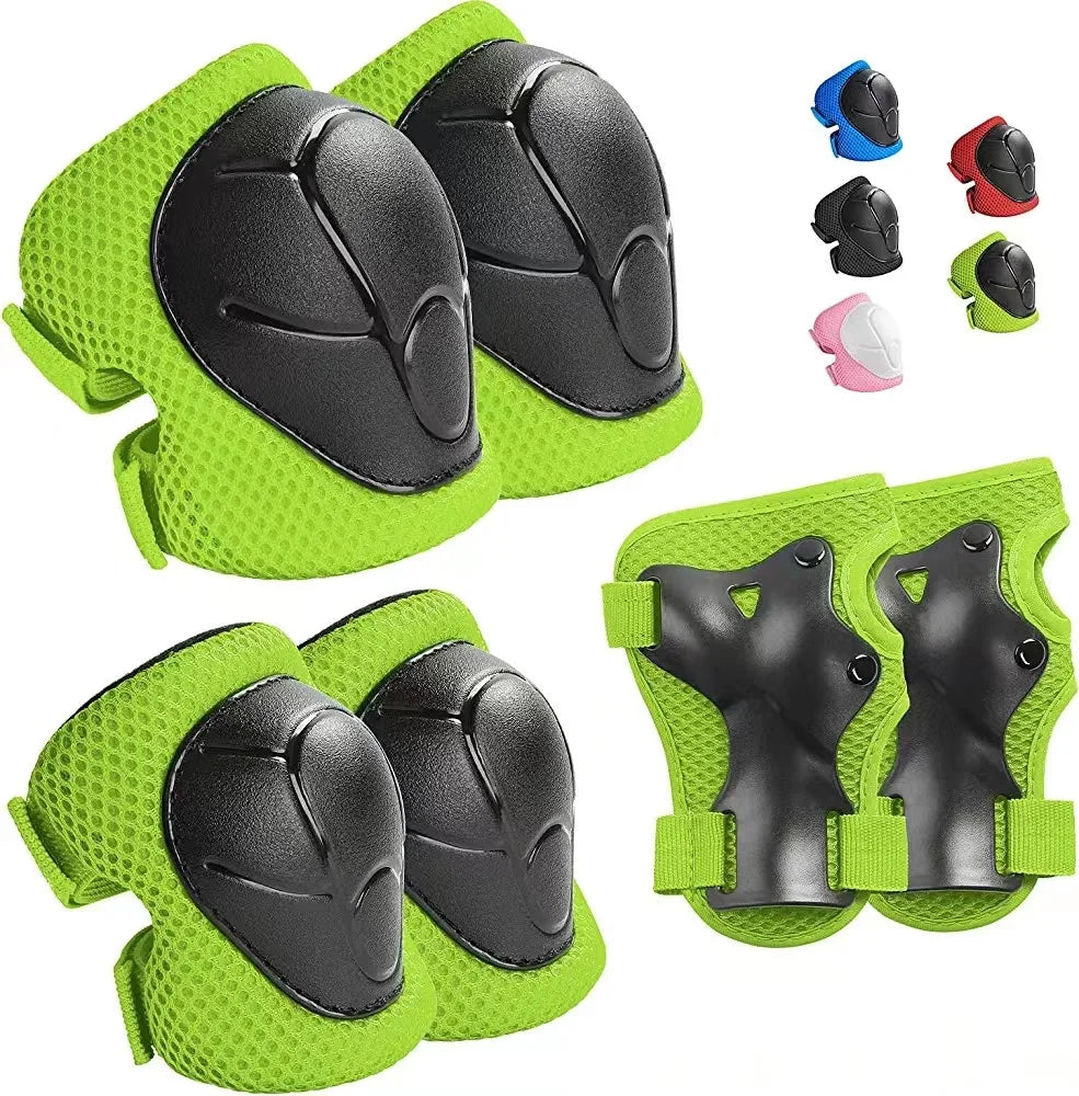 6pcs Protective Gears Set for Kids Children Knee Pad Elbow Pads Wrist Guards Child Safety Protector Kit for Cycling Bike Skating