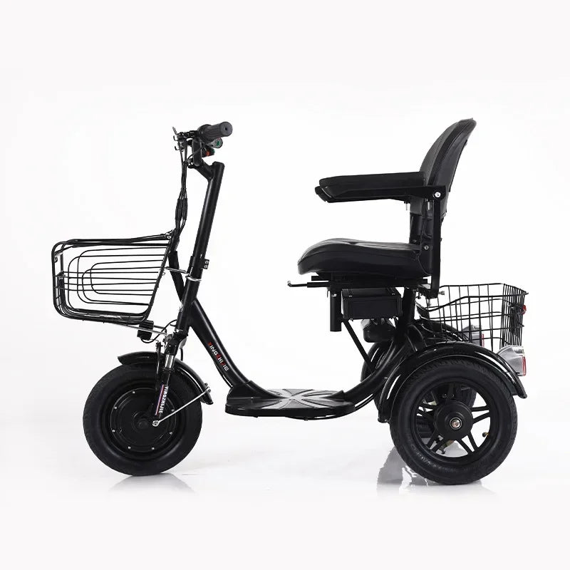 Electric Tricycle With Armrest Mobility Scooter Handicapped With Basket Elderly Mini Small Adult 3Wheel Leisure Electric Scooter