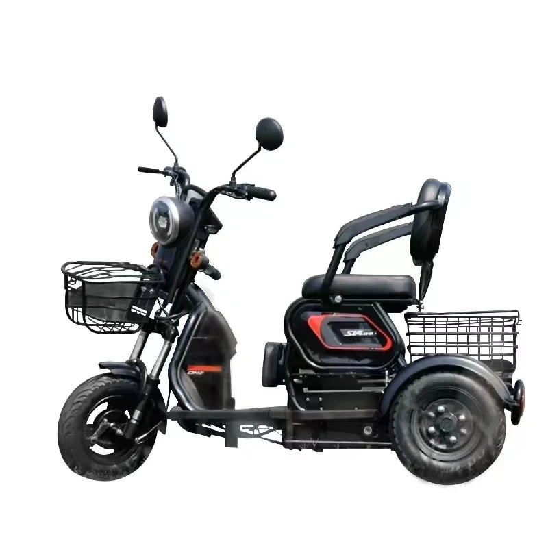 Electric Tricycle Adult 3 Wheel Motorcycle Mobility Scooter With armrests  With Basket Disability Leisure Small Electric Scooter