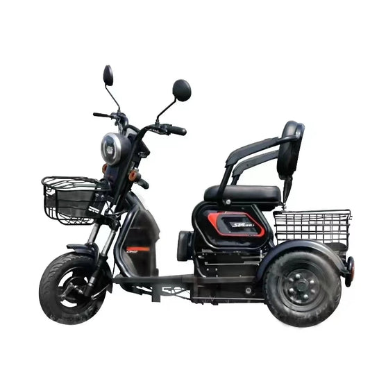 Electric Tricycle Adult 3 Wheel Motorcycle Mobility Scooter With armrests  With Basket Disability Leisure Small Electric Scooter