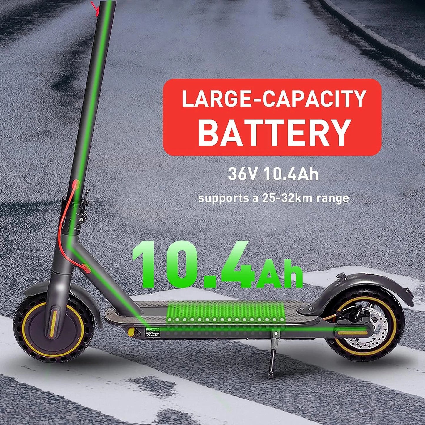 350W Electric Scooter for Adults 36V 10.4AH Max Speed 30KM/H 8.5 Inch Tires Shock Absorption City Commuter Folding E-Scooter