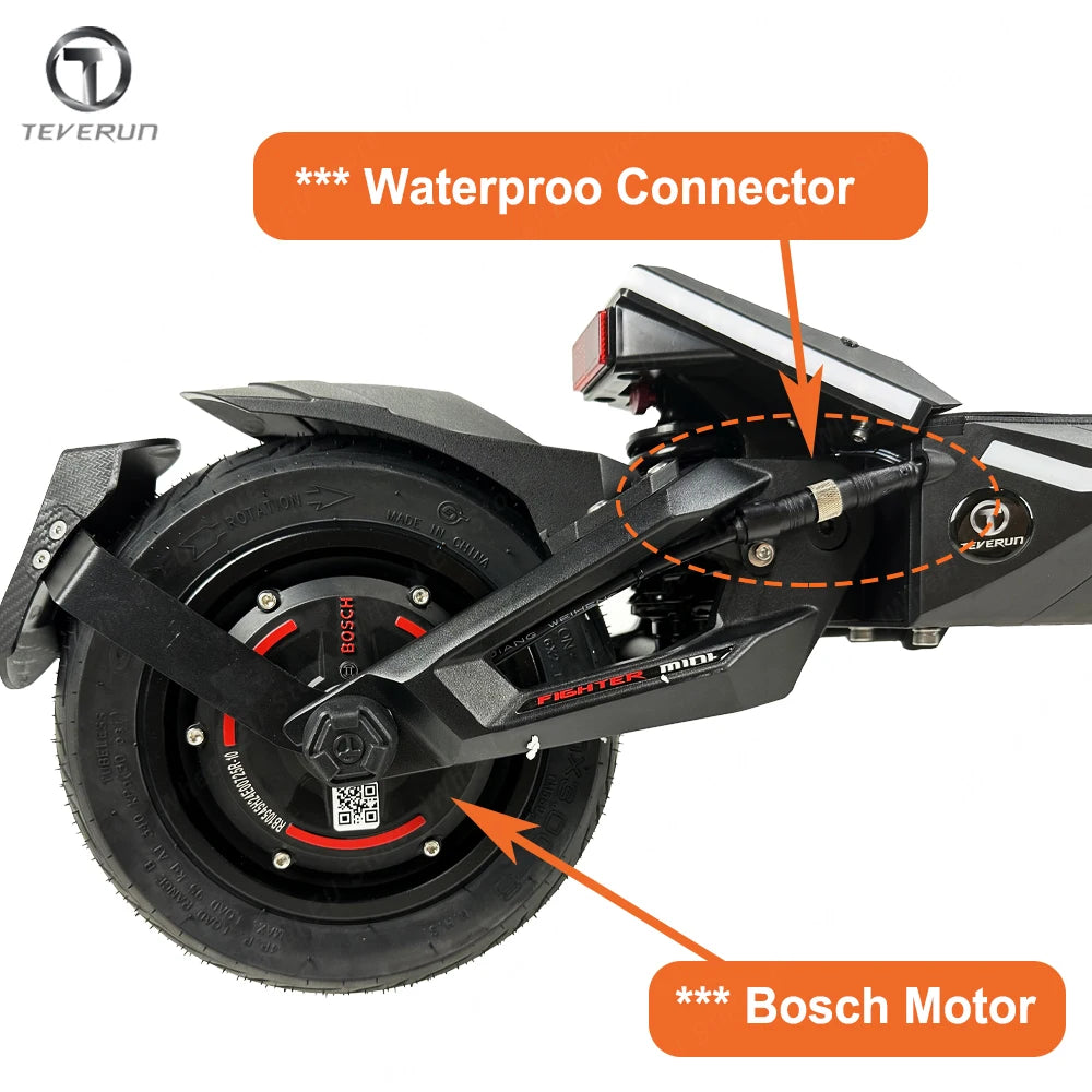 Original Teverun Fighter Mini Pro 60V 25Ah Samsang Battery APP Smart BMS Dual Motor 2000W 65km/h 10Inch Electric Scooter