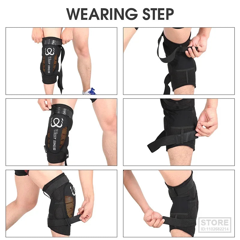 WEST BIKING Knee Pads Cycling Protector With PU Rubber Pad Physical Filling Running Basketball Sports Safety  Tendon Support