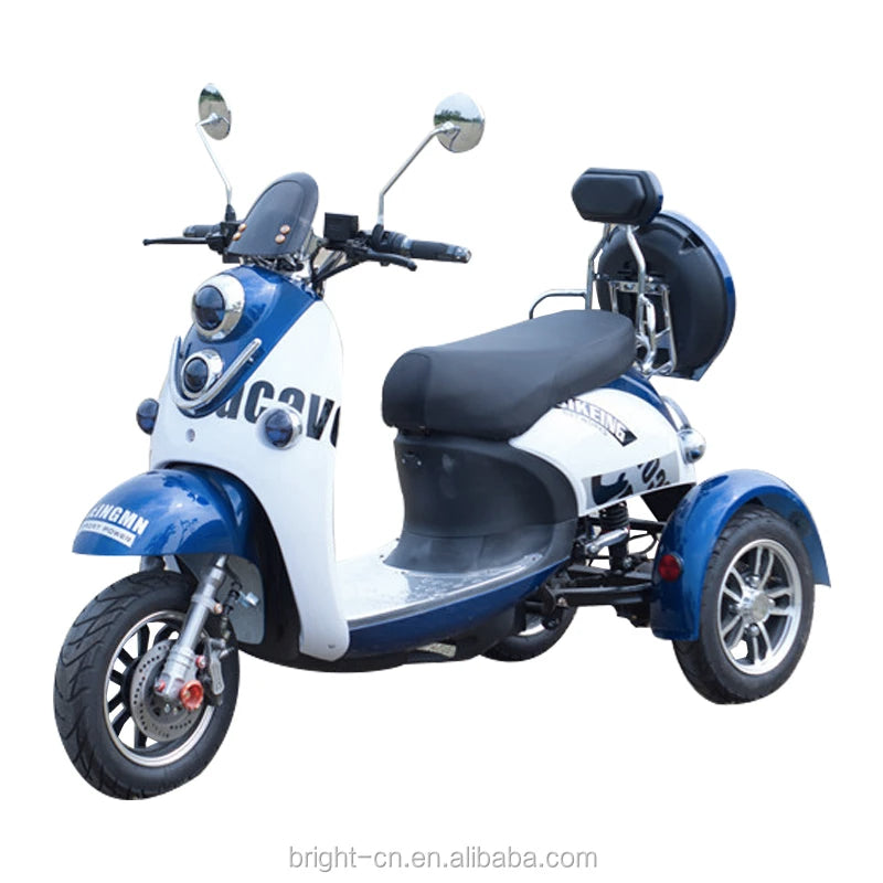 China Family Electro Motorcycle Scooter 3 Wheels Mobility Electric Tricycle Passenger Scooter with seat for adult