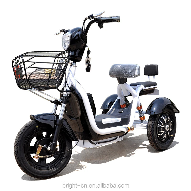 China Family Electro Motorcycle Scooter 3 Wheels Mobility Electric Tricycle Passenger Scooter with seat for adult