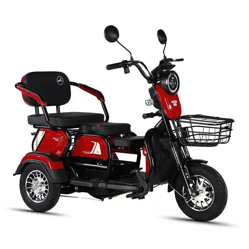 Electric Tricycle Adult 3 Wheel Motorcycle Mobility Scooter With armrests  With Basket Disability Leisure Small Electric Scooter