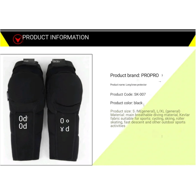 Bike Extended Knee Guards Neoprene/Kevlar Fabric/PE Shell Riding/Skiing/Mountain Calf Protection Knee Safety Pads