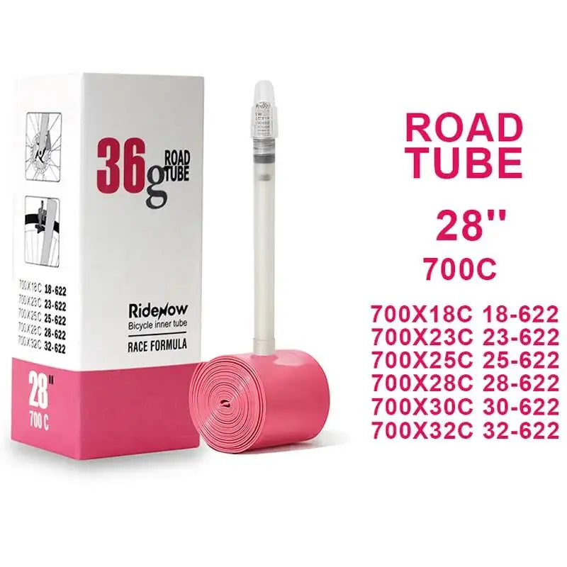 RideNow Ultralight Road Bicycle Inner Tube 700 700C 18 23 25 28 32 Road Bicycle TPU Tire 45/65/85mm BikeLength French Valve