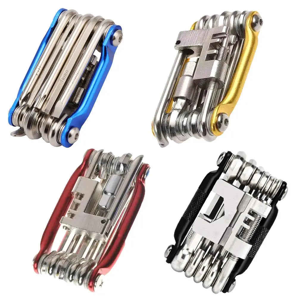 11 in 1 Bicycle Repair Tool Kit Mountain Bike Wrench Screwdriver Chain Hex Spoke Multifunction Bicycle Repair Set Cycling Tool