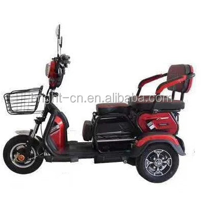 China Family Electro Motorcycle Scooter 3 Wheels Mobility Electric Tricycle Passenger Scooter with seat for adult