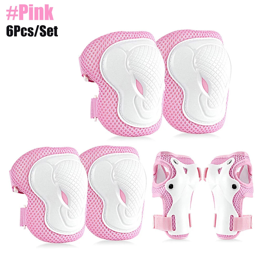 Kids Sports Protective Gear Sets, Knee Pads & Elbow Pads Wrist Guards,3~12yrs Girls Boys Cycling Skating Skateboard Bike Scooter