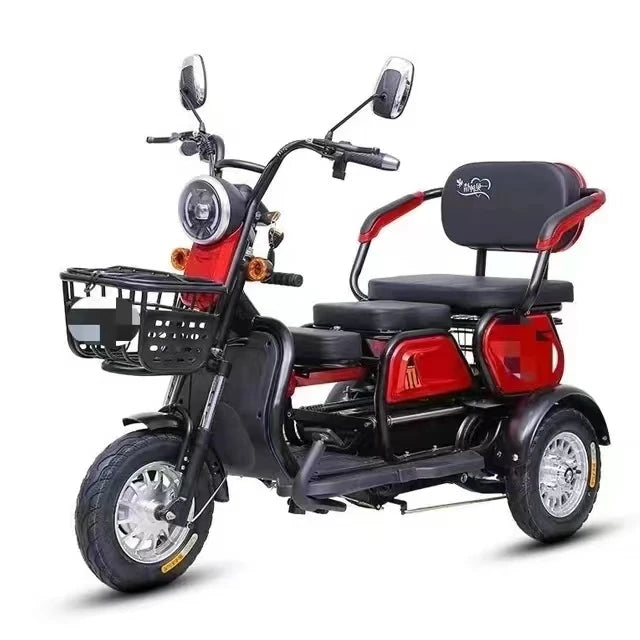 Electric Tricycle Adult 3 Wheel Motorcycle Mobility Scooter With armrests  With Basket Disability Leisure Small Electric Scooter