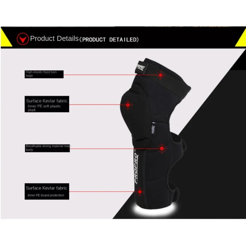 Bike Extended Knee Guards Neoprene/Kevlar Fabric/PE Shell Riding/Skiing/Mountain Calf Protection Knee Safety Pads