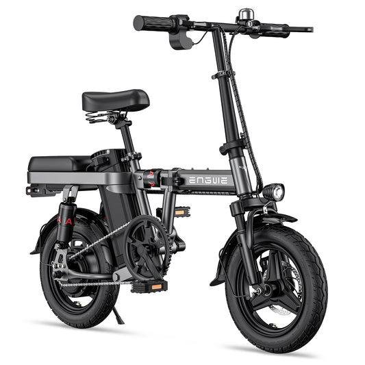 ENGWE T14 Electric Bike 350W 14 Inch Tire Lightweight Portable Folding Bicycle Front Shock Absorber City E-Bike 48V 10Ah Battery