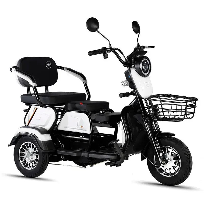 Electric Tricycle Adult 3 Wheel Motorcycle Mobility Scooter With armrests  With Basket Disability Leisure Small Electric Scooter