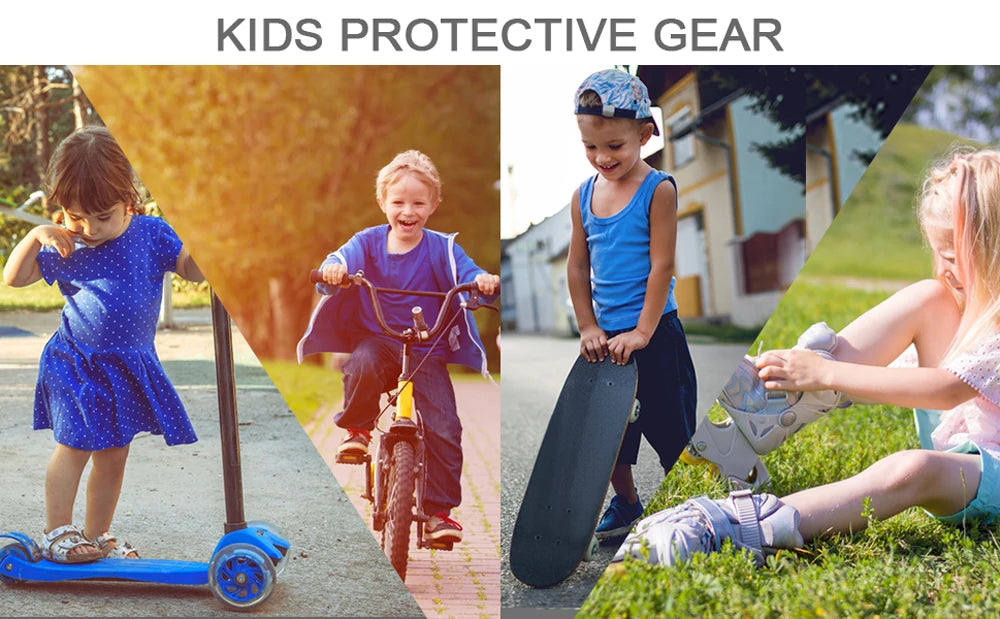 Kids Sports Protective Gear Sets, Knee Pads & Elbow Pads Wrist Guards,3~12yrs Girls Boys Cycling Skating Skateboard Bike Scooter