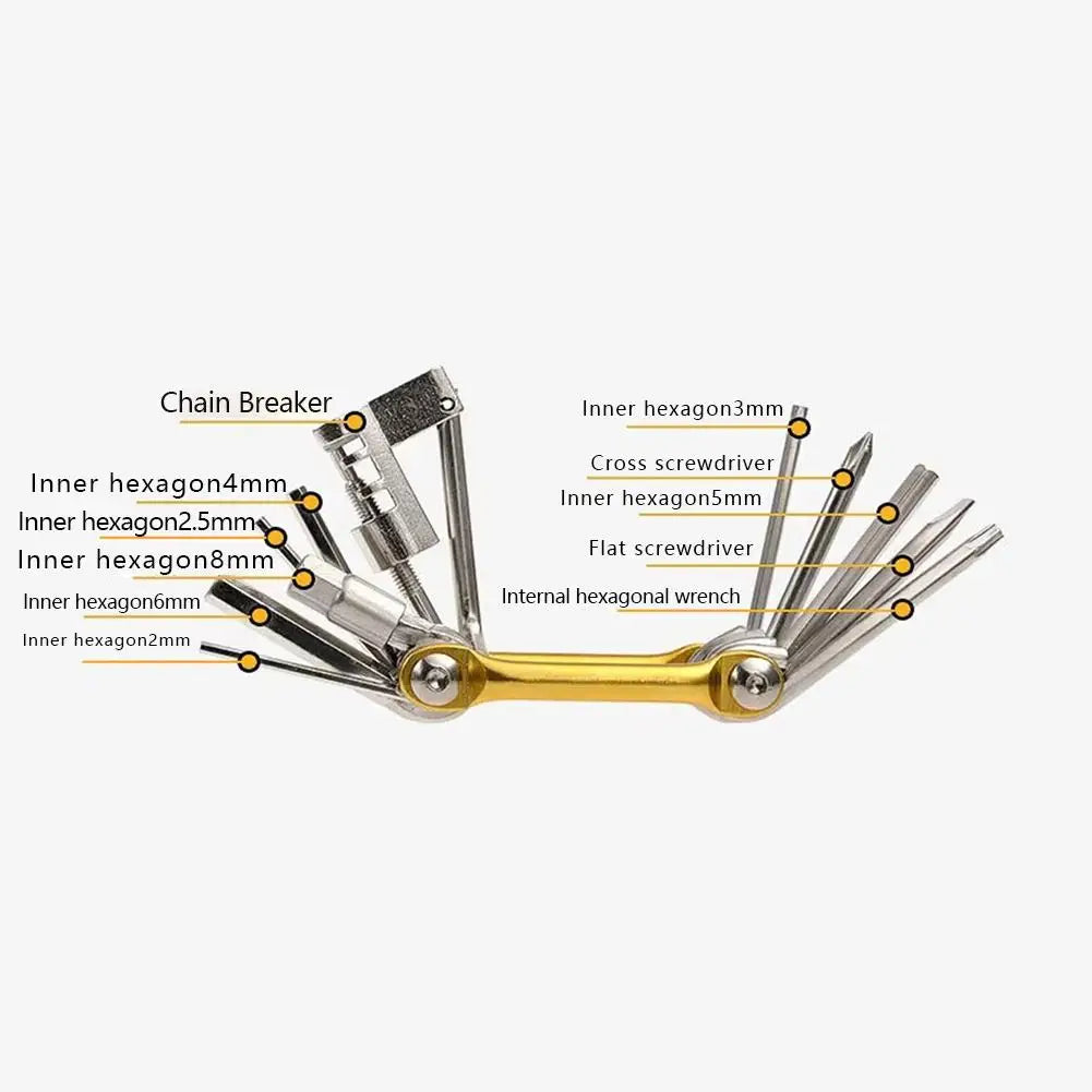 11 in 1 Bicycle Repair Tool Kit Mountain Bike Wrench Screwdriver Chain Hex Spoke Multifunction Bicycle Repair Set Cycling Tool