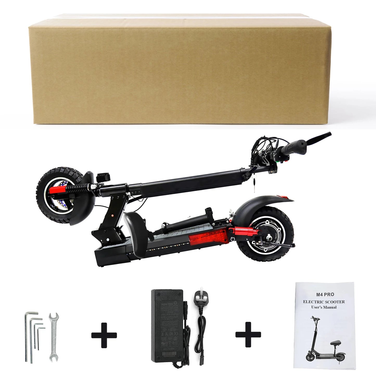 M4 Pro 500W 18AH Electric Scooter 45km/h Max Speed 10 inch Off Road Tire eScooter Folding Electric Scooter for Adults 70KM Range