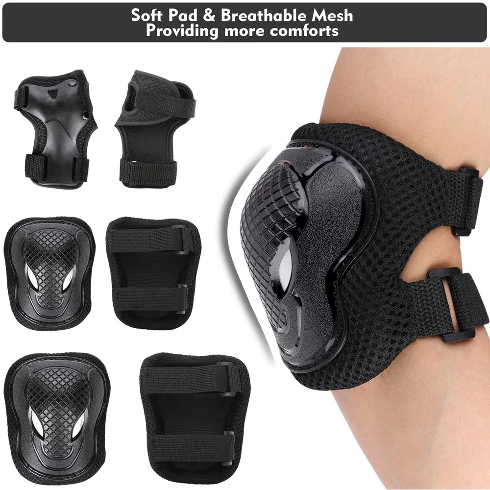 Kids Sports Protective Gear Sets, Knee Pads & Elbow Pads Wrist Guards,3~12yrs Girls Boys Cycling Skating Skateboard Bike Scooter