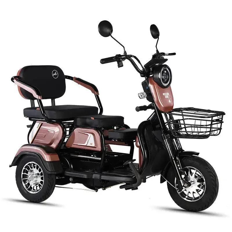 Electric Tricycle Adult 3 Wheel Motorcycle Mobility Scooter With armrests  With Basket Disability Leisure Small Electric Scooter