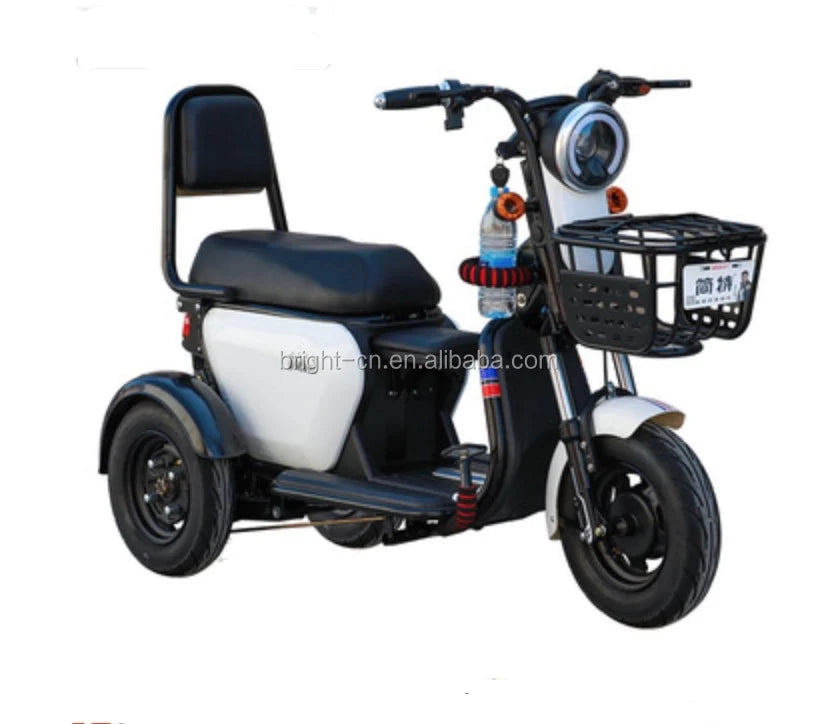 China Family Electro Motorcycle Scooter 3 Wheels Mobility Electric Tricycle Passenger Scooter with seat for adult