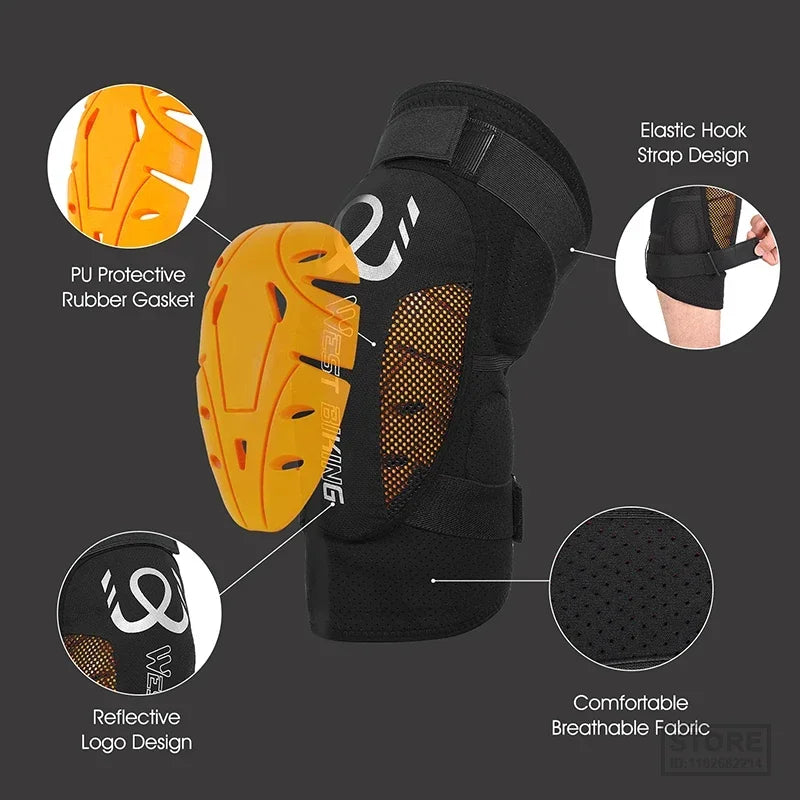 WEST BIKING Knee Pads Cycling Protector With PU Rubber Pad Physical Filling Running Basketball Sports Safety  Tendon Support