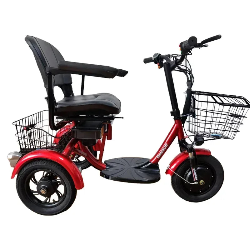 Electric Tricycle With Armrest Mobility Scooter Handicapped With Basket Elderly Mini Small Adult 3Wheel Leisure Electric Scooter