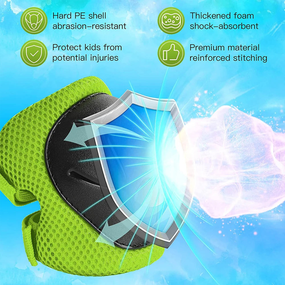 6pcs Protective Gears Set for Kids Children Knee Pad Elbow Pads Wrist Guards Child Safety Protector Kit for Cycling Bike Skating