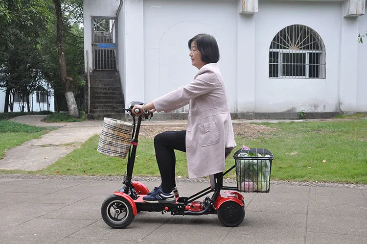 Folding mobility 4 wheel elderly electric wheelchair scooter