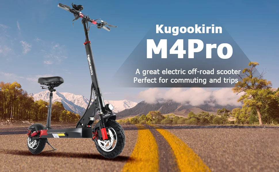 M4 Pro 500W 18AH Electric Scooter 45km/h Max Speed 10 inch Off Road Tire eScooter Folding Electric Scooter for Adults 70KM Range