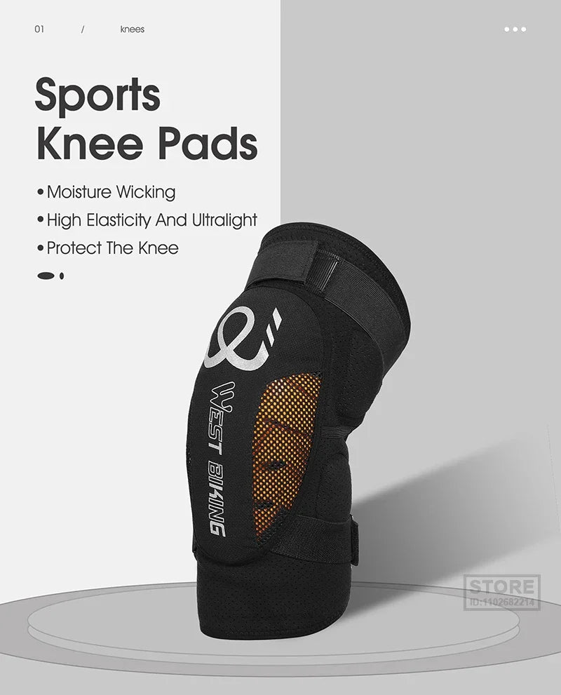 WEST BIKING Knee Pads Cycling Protector With PU Rubber Pad Physical Filling Running Basketball Sports Safety  Tendon Support