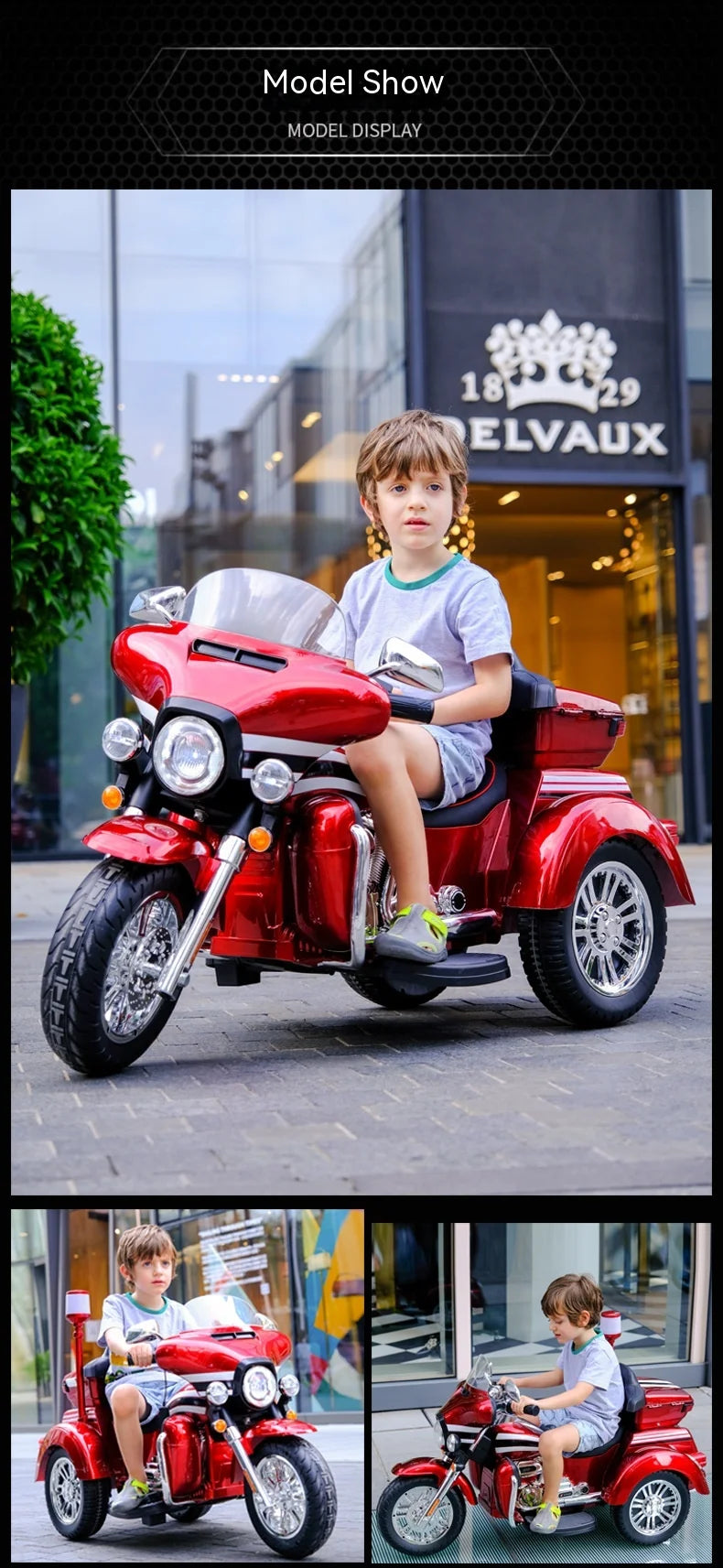 Children's Motorcycle Samat Harley Electric Bike Police Car Male And Female Baby Can Sit In A Rechargeable Toy Car