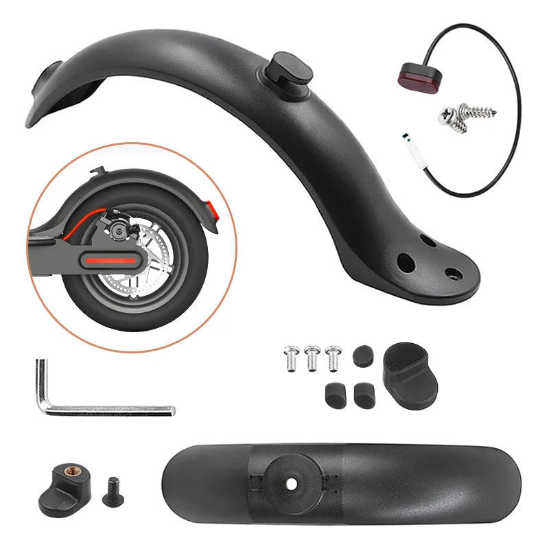 Durable Scooter Mudguard for Xiaomi Mijia M365 and M365 Pro Electric Scooter Tire Splash Fender with Rear Taillight Back Guard