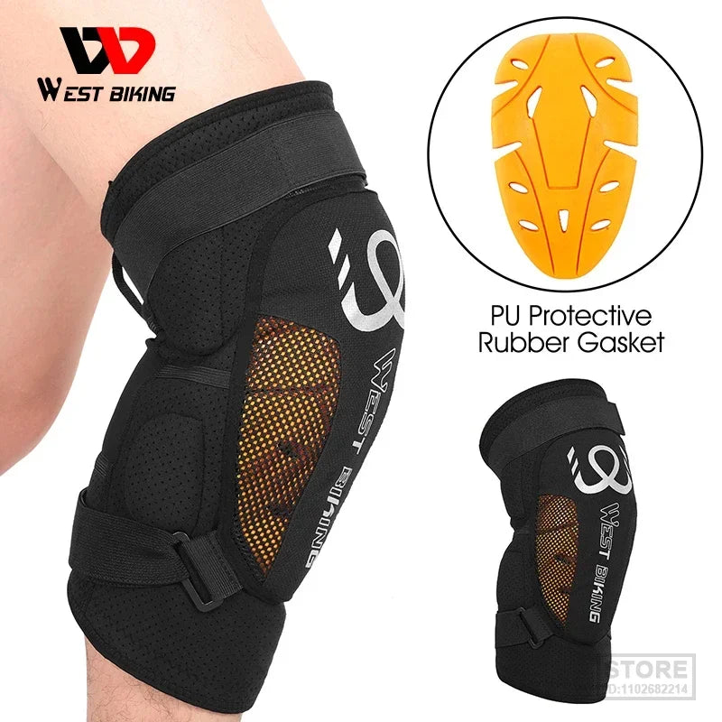 WEST BIKING Knee Pads Cycling Protector With PU Rubber Pad Physical Filling Running Basketball Sports Safety  Tendon Support