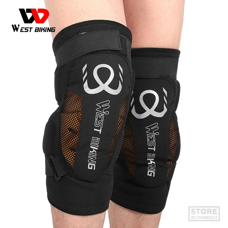 WEST BIKING Knee Pads Cycling Protector With PU Rubber Pad Physical Filling Running Basketball Sports Safety  Tendon Support