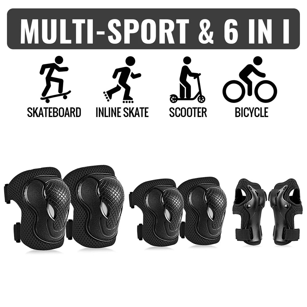 Kids Sports Protective Gear Sets, Knee Pads & Elbow Pads Wrist Guards,3~12yrs Girls Boys Cycling Skating Skateboard Bike Scooter